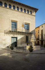 Trinity Fountain and Alarcon Palace, Xativa, Spain