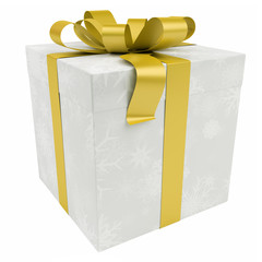 Red christmas gift isolated 3D rendering
