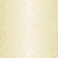 Seamless texture  Christmas snowflakes gold background vintage vector illustration editable hand draw