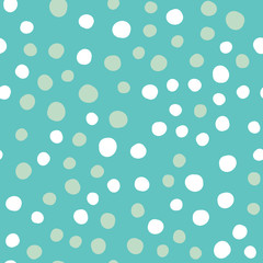 Winter Snow Hand Drawn Dots Asymmetrical Seamless Pattern, Dotted Swiss