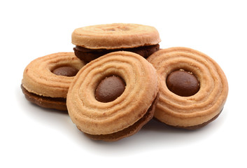 Cookies with chocolate isolated
