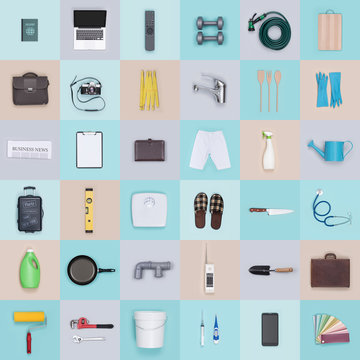 Objects and tools background