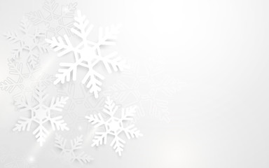 Abstract snowflakes in white background. Merry christmas concept