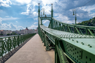 Liberty Bridge in Budapest, Hungary on September 2017