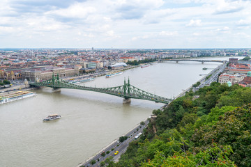 Fototapeta na wymiar Liberty Bridge in Budapest, Hungary on September 2017