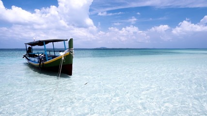 Boat in Pasir Island Belitung Indonesia