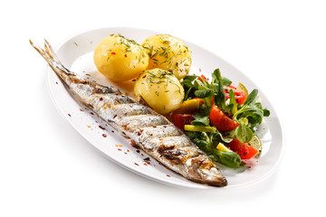 Fish dish - roasted trout with vegetables
