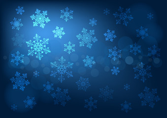 Fototapeta na wymiar Abstract dark blue background with snowflakes