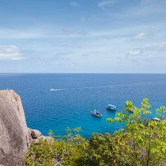 Aerial view of Koh Tao and Nang Yuan Island in Thailand