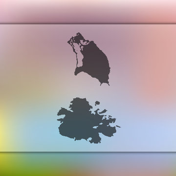 Antigua and Barbuda map. Blurred background with silhouette of Antigua and Barbuda map. Vector silhouette of Antigua and Barbuda map