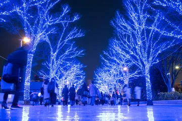 Gordijnen Winter illumination in Shibuya, Tokyo　青の洞窟 © wooooooojpn