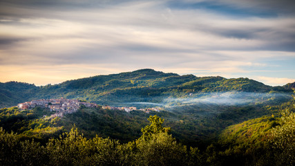 view of Pisoniano with fog