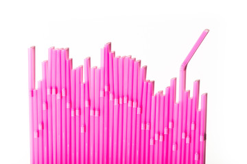 pink drinking straws