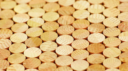 Wooden round beams, round logs, building material for the construction of a wooden house, log cabin.