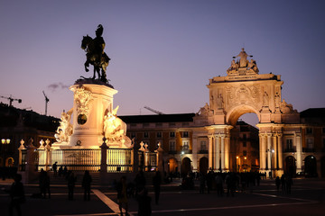 Piazza di Notte Lisbona
