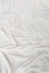 White bed sheet after night sleep