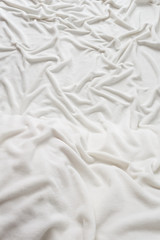 White bed sheet after night sleep