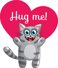 Cartoon cat ready for a hugging