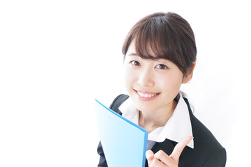 Obraz premium business woman pointing to something