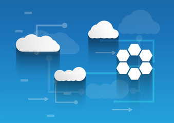 Creative cloud in technology concept.