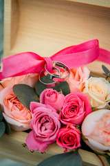 Wedding bouquet of different flowers