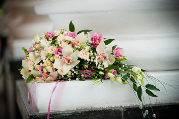 Wedding bouquet of different flowers