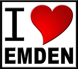 Emden I Love Emden Schild / Stempel 