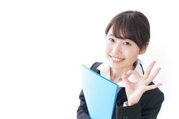 Obraz premium business woman giving ok sign