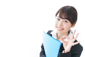 business woman giving ok sign