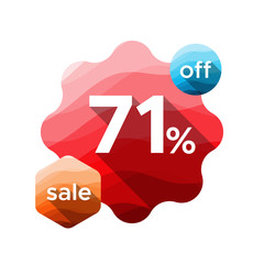 71% discount logo abstract colorful