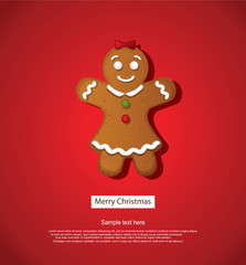 Christmas Background With Gingerbread Decoration