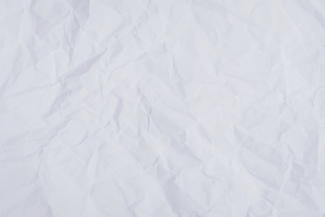 White crumpled paper background and texture, Wrinkled creased paper white abstract