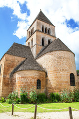 Fototapeta na wymiar Saint Léon sur Vézère. Eglise saint Léonce. Dordogne. Nouvelle-Aquitaine. 