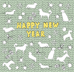 New Year's details on the background of a knitted sweater
