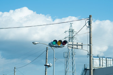 信号機と青空