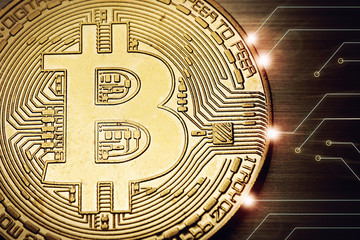 Fototapeta na wymiar bitcoin money electronic gold background