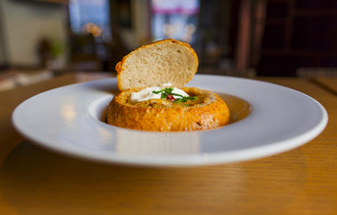 soup in bread