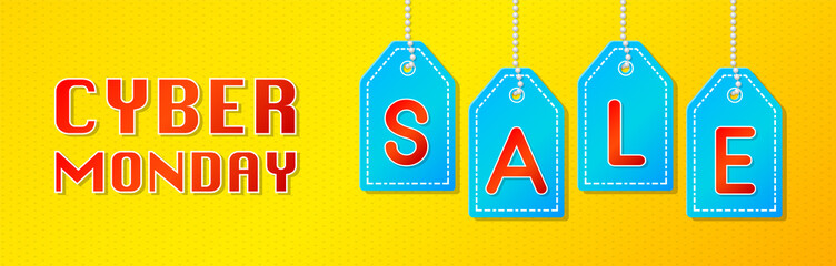 Cyber Monday - catchy banner. Vector.