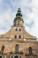 Fototapeta na wymiar St. Peter's Church in the old Riga Latvia