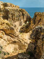 Fototapeta na wymiar Cliffs near Benagil in southern Portugal
