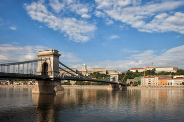 Chain Bridge on Danube River in Budapest