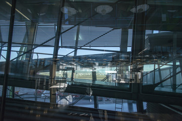 Reflection in airport window