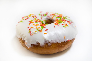 White donut with white glaze