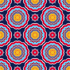 Abstract stylized floral seamless pattern. Hand drawn vector illustration