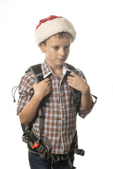 Young traveler man with a backpack.