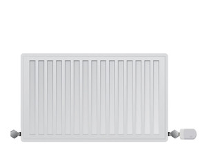 Steel panel radiator for heating rooms in winter.