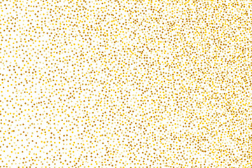 Background with Golden glitter, confetti. Gold polka dots, circles, round. Bright festive, festival pattern  Vector illustration