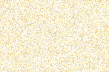 Background with Golden glitter, confetti. Gold polka dots, circles, round. Bright festive, festival pattern  Vector illustration