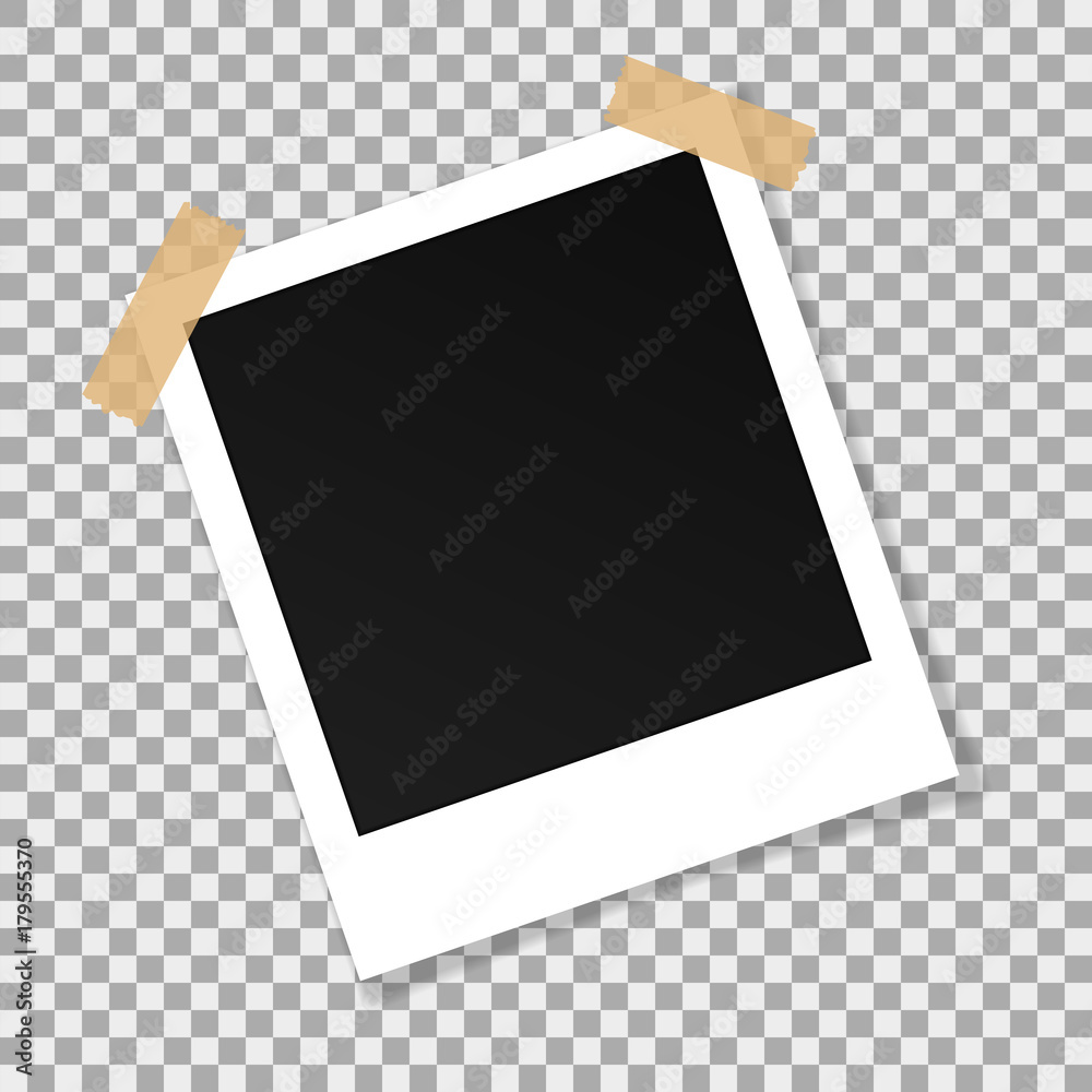 Wall mural vector paper square frame isolated on transparent background