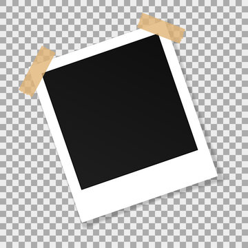 Vector paper square frame isolated on transparent background